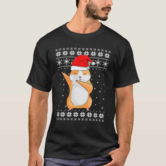 T-shirt Hamster Dabbing Dance Vilain Sweet Pajam de Noël (Devant)