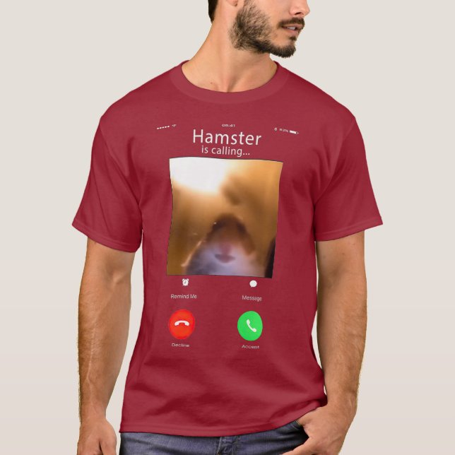 T-shirt hamster de mème à la queue fixant la caméra avant  (Devant)