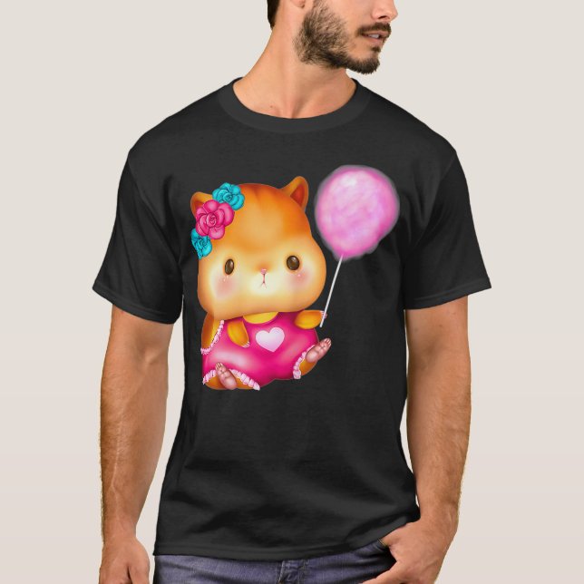 T-shirt Hamster d'été et costume de ballon rose mignonne (Devant)