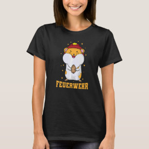 T-shirt Hamster du service d'incendie avec casque d'incend