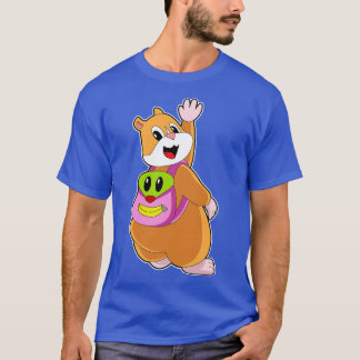 T-shirt Hamster En Étudiant Avec Sac À Dos