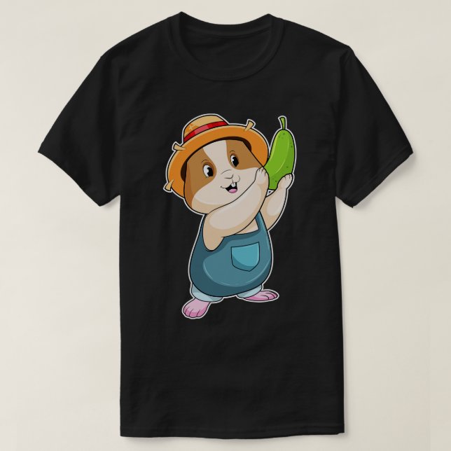 T-shirt Hamster en fermier avec courgette (Design devant)
