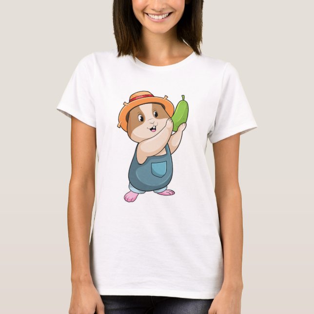 T-shirt Hamster en fermier avec des courgettes (Devant)