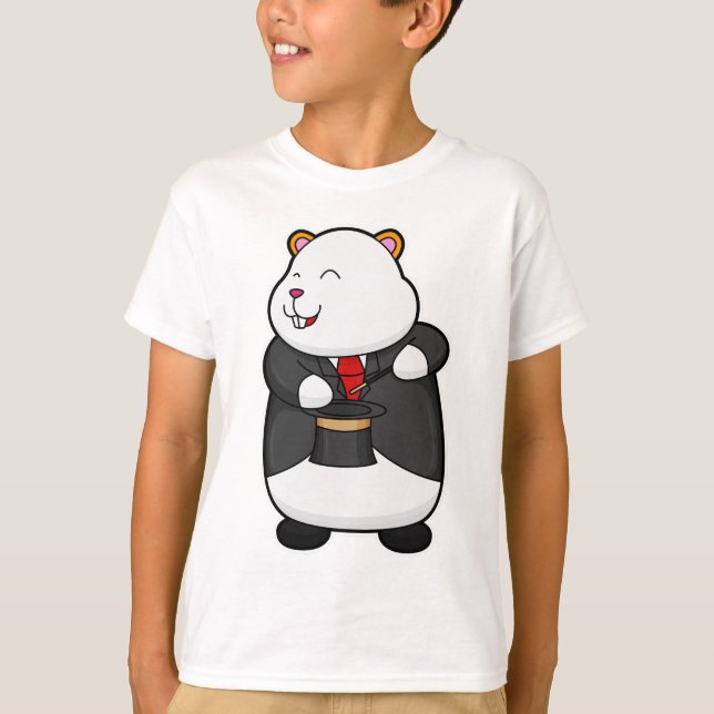 T-shirt Hamster en magicien avec baguette magique et Casqu (Devant)
