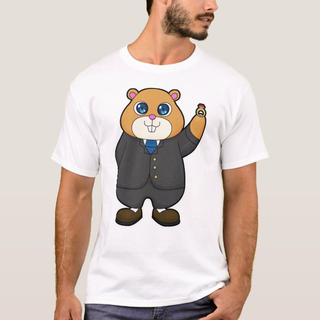 T-shirt Hamster en marié avec une alliance (Devant)