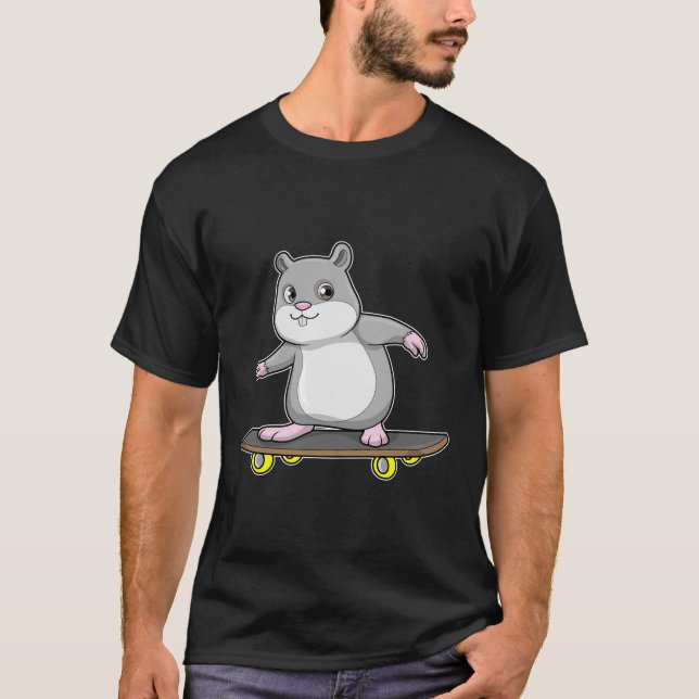 T-shirt Hamster en patinage avec skateboard (Devant)