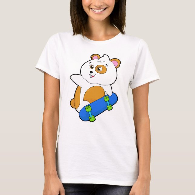 T-shirt Hamster en patinage avec skateboard (Devant)