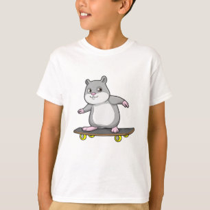 T-shirt Hamster en patinage avec skateboard