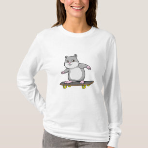 T-shirt Hamster en patinage avec skateboard