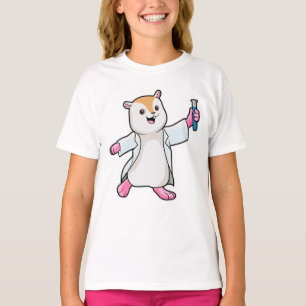 T-shirt Hamster en tant que scientifique avec tube d'essai