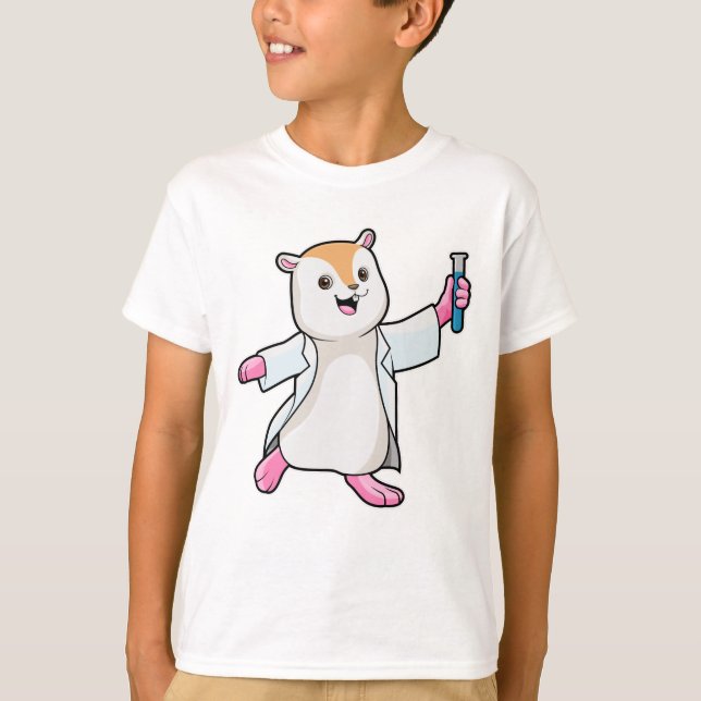 T-shirt Hamster en tant que scientifique avec tube d'essai (Devant)