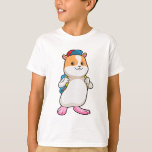 T-shirt Hamster en tant qu'étudiant avec sac à dos et Casq