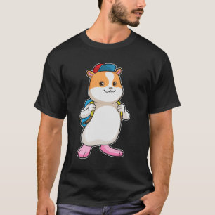 T-shirt Hamster en tant qu'étudiant avec sac à dos et Casq