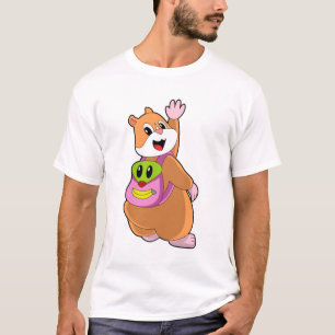 T-shirt Hamster en tant qu'étudiant avec sac à dos.PNG