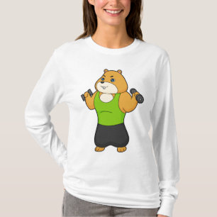 T-shirt Hamster Fitness Dumbbell