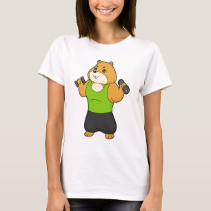 T-shirt Hamster Fitness Dumbbell