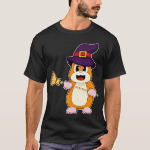 T-shirt Hamster Halloween Witch Broom