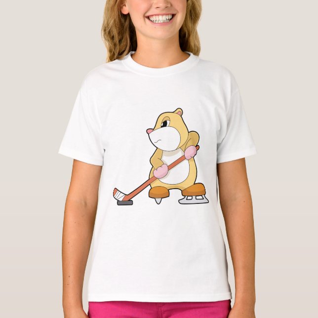 T-shirt Hamster Hockey sur glace Bâton de hockey sur glace (Devant)