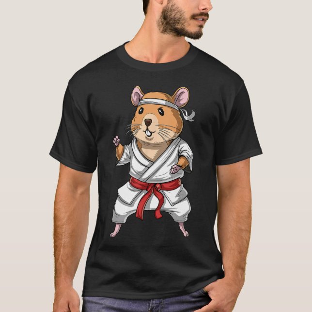 T-shirt Hamster Karate Ninja Jiu-jitsu Judo Taekwondo Mart (Devant)