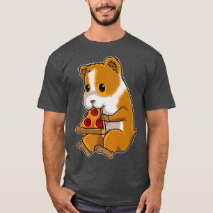 T-shirt Hamster Manger Pepperoni Pizza - Cute Fast Food