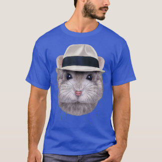 T-shirt Hamster nain gris avec Fedora Casquette