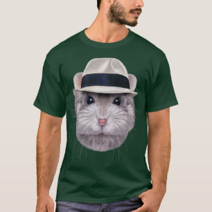 T-shirt Hamster nain gris avec Fedora Casquette Premium