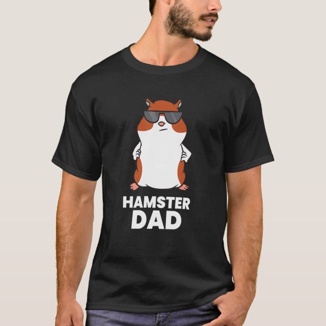 T-shirt Hamster Papa Hamster Avec Lunettes De Soleil (Devant)