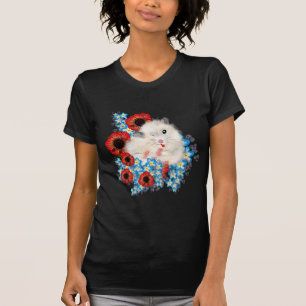 T-shirt Hamster syrien de sable blanc super mignon en fleu