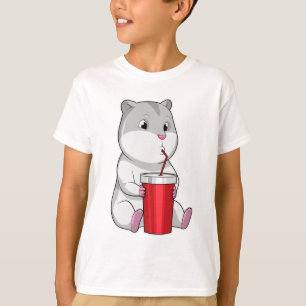 T-shirt Hamster with Mug & Drinking straw