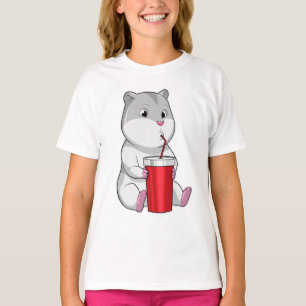 T-shirt Hamster with Mug & Drinking straw