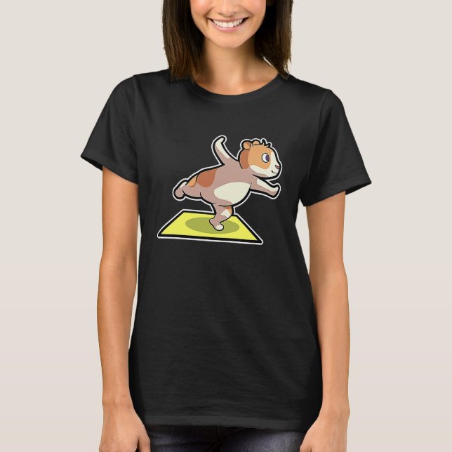 T-shirt Hamster Yoga Poses Sport Gymnastics Ohm Heartbeat  (Devant)