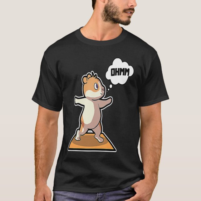 T-shirt Hamster Yoga Poses Sport Gymnastics Ohm Heartbeat  (Devant)
