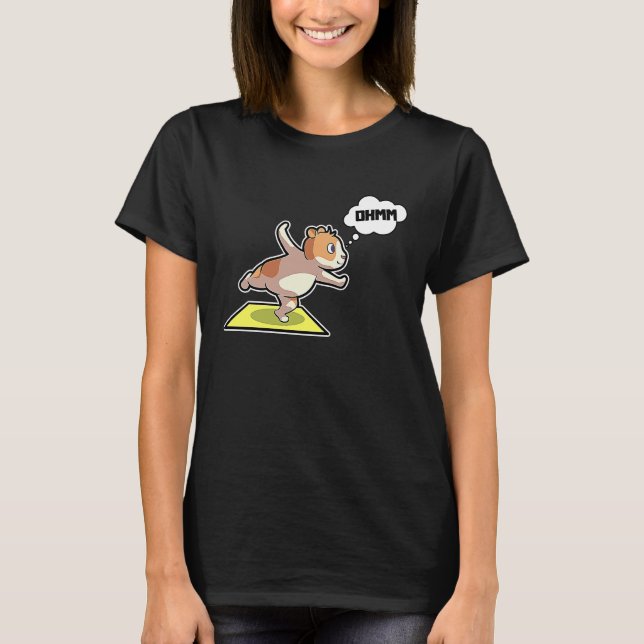 T-shirt Hamster Yoga Poses Sport Gymnastics Ohm Heartbeat  (Devant)