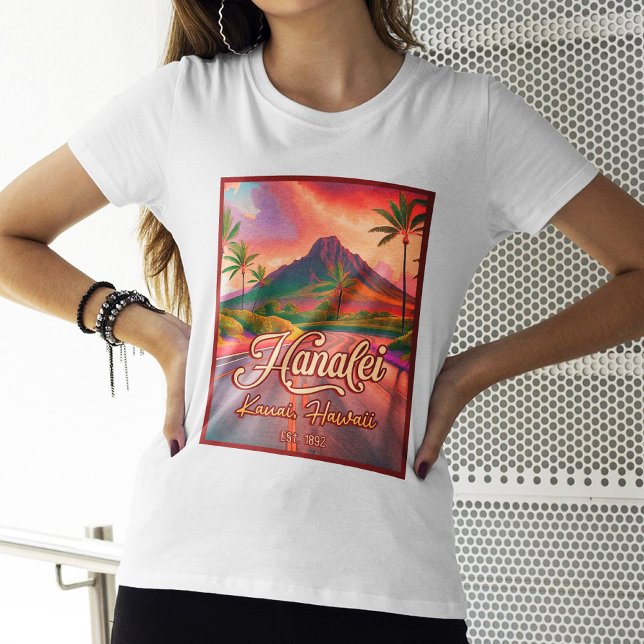 T-shirt Hanalei Kauai Hawaii Retro Volcano Road années 195 (Créateur téléchargé)