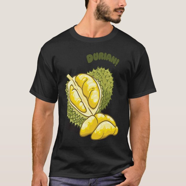 T-shirt Hand drawn Durian   Tropical Fruit (Devant)