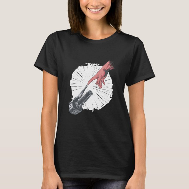 T-shirt Hand Motorcycle Hand Grips Biker   (Devant)