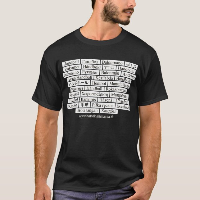 T-shirt handball 50 langues (Devant)