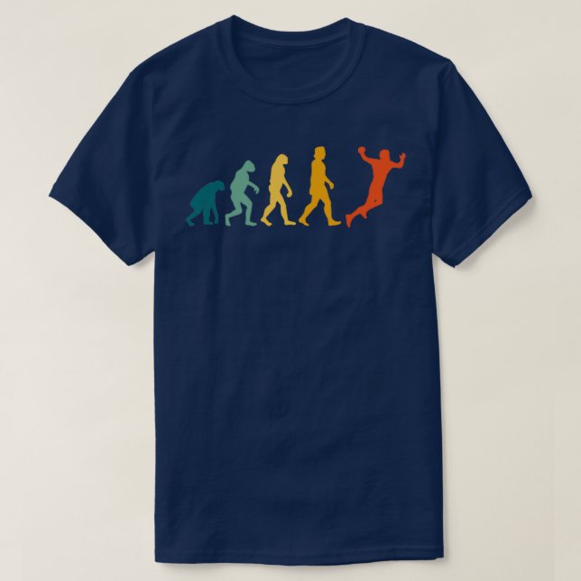 T-shirt Handball Evolution Retro Vintage (Design devant)