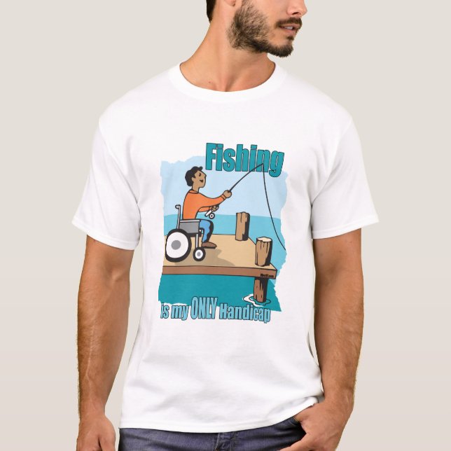 T-shirt Handicap Fauteuil Roulant Pêche (Devant)