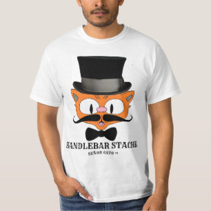 T-shirt HANDLEBAR STACHE Dessin humoristique Mustache Cat