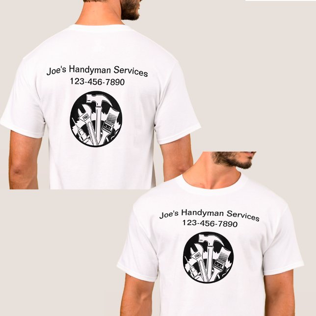 T-shirt Handyman Business Work Shirts Double Côté (Créateur téléchargé)