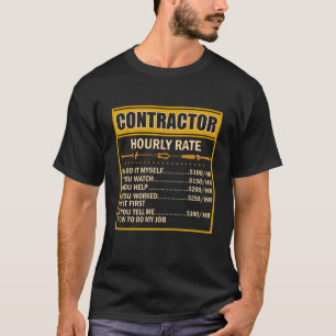 T-shirt Handyman Graphique des prix Entrepreneur Taux hora