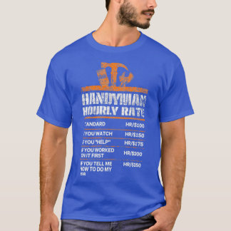 T-shirt Handyman Horaire Note Drôle Handyman Cadeaux