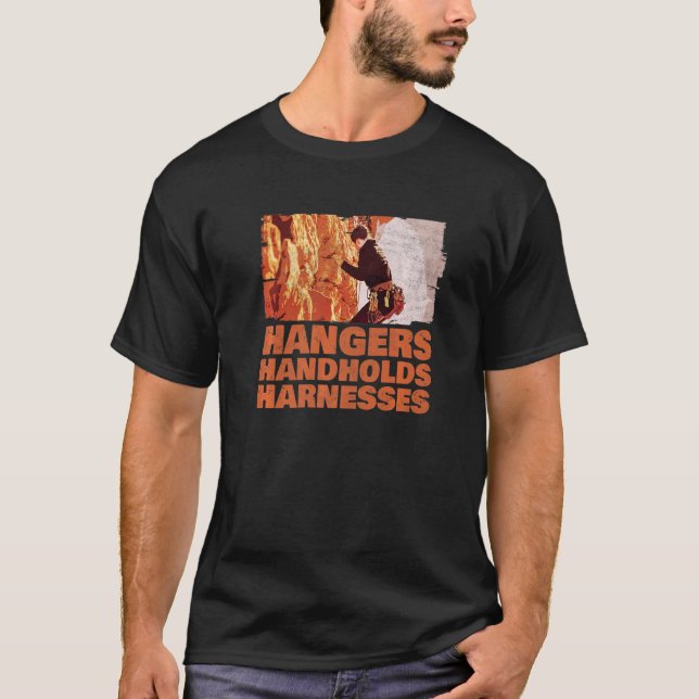 T-shirt Hangers Ports Harnais Rocher Escalade Montagne (Devant)