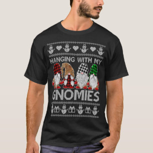 T-shirt Hanging With My Gnomies Christmas Cute Gnomes Ugly
