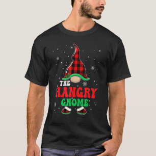 T-shirt Hangry Gnome Buffalo Plaid Matching Family Christm