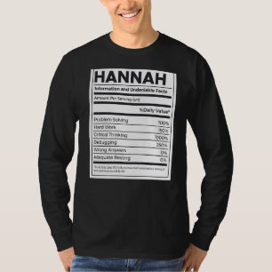 T-shirt Hannah Nutrition Information Problème Résoudre Dur