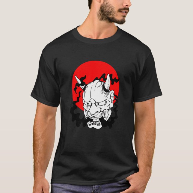 T-shirt Hannya japanese yokai Ogre mask oni harajuku art r (Devant)