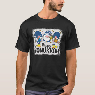 T-shirt Hanoukka blanchie 2021 Gnome Menorah Funny Channuk
