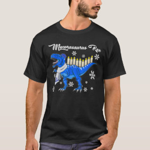T-shirt Hanoukka Dinosaur Menorasaurus T Rex Dino Chanukah